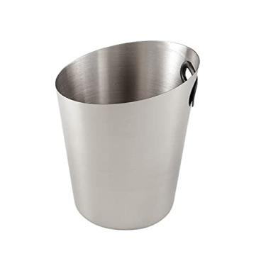 Imagem de Balde de gelo para festas Balde de gelo prateado de aço inoxidável para bebidas e festas, balde de gelo de 5 L, balde de vinho, banheira de armazenamento de grau alimentício para vinho, champanhe ou