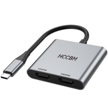 Imagem de Adaptador USB C para HDMI duplo HCCBM para laptop HP Dell Surface