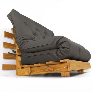 Imagem de Sofá Cama Casal Futon Tokio grafite Acquablock Madeira Maciça Cor néctar das flores