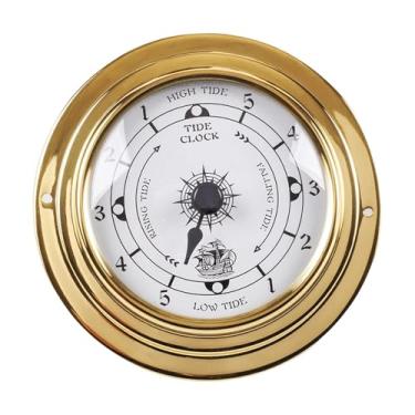Imagem de Generic Relógio de maré decoração de parede marinha concha de latão fácil leitura estação meteorológica decoração oceânica diâmetro 98 mm para barco à vela