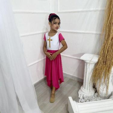 Imagem de Vestido de Dança Infantil CRUZ DOURADA Meninas - MISS FLOWER, Pink, 12