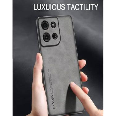 Imagem de Capinha Luxo Couro Camurça Luxury Para Motorola Moto Edge 60 Fusion / Edge 60 5G