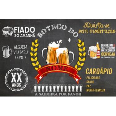 Imagem de Painel de Lona Boteco Chalkboard Quadro Negro - Fabrika de Festa, 500x
