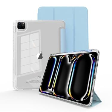 Imagem de Mygroo Capa para iPad Pro 11 polegadas M4 2024, capa para iPad Pro 11 com suporte para lápis (modelo A2837, A3006), capa inteligente fina com capa traseira transparente para iPad Pro 2024 11 polegadas