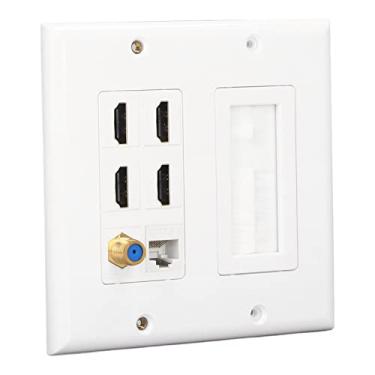 Imagem de aqxreight 6 Placa de Parede de Porta Com 4 Interface Multimídia HD CAT 6 Coaxial e TV F Vá para a Configuração do Home Theater