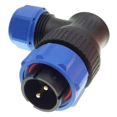 Imagem de AC200MAX AC300 EP500 RV Conector circular de aviação de 2 pinos ângulo reto 12V 30A plugue de alimentação para saída BLUETTI DC impermeável IP68 plugue de cabo macho contato