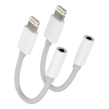 Imagem de Adaptador auxiliar para iPhone para fone de ouvido Dongle Lightning para cabo divisor de conector de 3,5 mm (pacote com 2) para cabo de áudio certificado Apple MFI para 14 13 12 11 Pro Max X 7 8 Plus