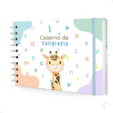 Imagem de Caderno De Caligrafia Com Atividades Capa Dura Menino Girafa