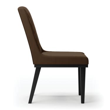 Imagem de Cadeira Sala De Jantar Base Madeira Preto Kit 10 Sofia Suede D03 - D'rossi Cor Marrom