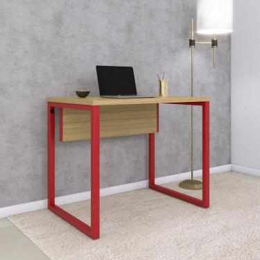 Imagem de Mesa para Escritório Industrial 90cm Pe25 Samba/Vermelho