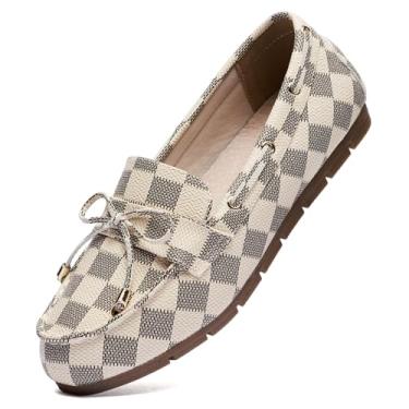 Imagem de Mocassim feminino casual na sapatilha elegante e confortável, Grade bege, 7.5 Wide