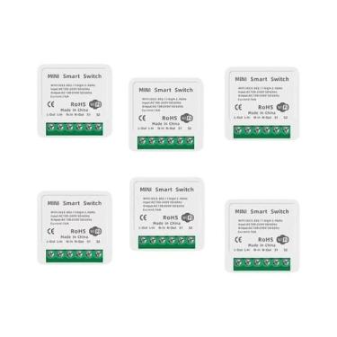 Imagem de Kit 6 Mini Interruptor Inteligente Smart Switch Alexa Wifi Google Assi