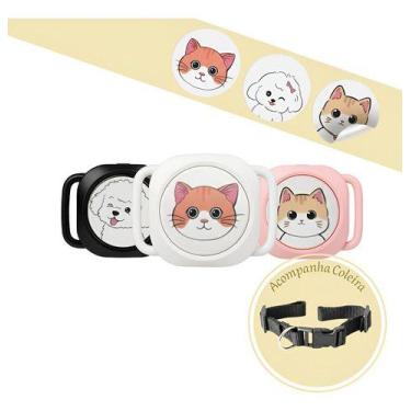 Imagem de Rastreador Para Pet Com Coleira Compatível Com iPhone Preto - DMKTECH