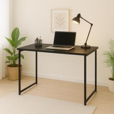 Imagem de Escrivaninha Industrial Mesa Estudo Aparador Escritório Office Aço Mdf