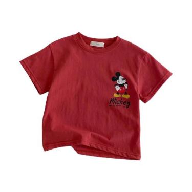Imagem de Camiseta Infantil De Verão Mickey Manga Curta Lazer Ao Ar Livre Moda P