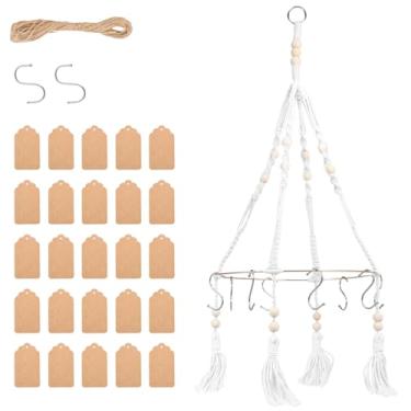 Imagem de Prateleira de secagem de ervas de 8 camadas com gancho destacável fácil de pendurar rack de desidratação de flores secagem eficiente prateleira de secar ervas para sementes, flores, brotos, plantas