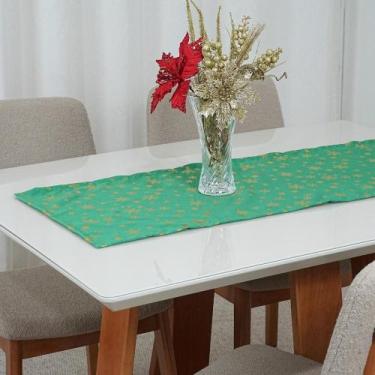 Imagem de Caminho Trilho de Mesa Lumine Natal 1,30m Poliéster Verde - Home Ferna