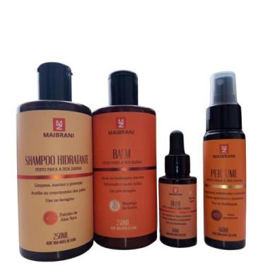 Imagem de Kit Para barba MAIBRANI shampoo 250ml, Balm 250ml, óleo 30ml