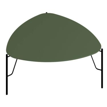 Imagem de Mesa de Centro Para Sala de Estar Baixa Pés Industrial Preto Alef I03 Musgo - Lyam Decor