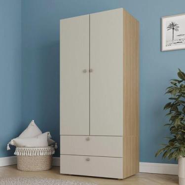 Imagem de Guarda-Roupa 2 Módulos 2 Portas 3 Prateleiras 2 Gavetas Frame CabeCasa