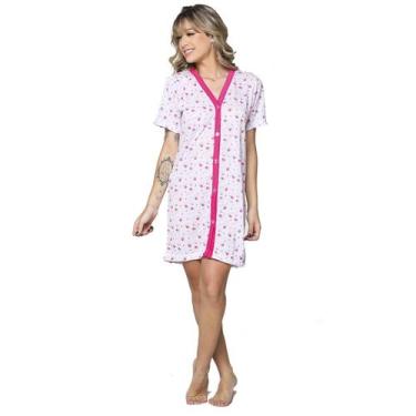 Imagem de Camisola Maternidade Com Botão Bella Fiore Manga Curta Maternidade Ges