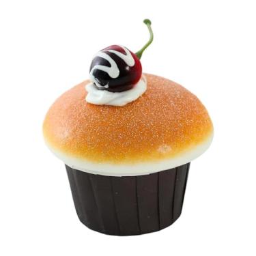 Imagem de WeiLaiKeQi Modelo de bolo artificial, enfeite, adereços realistas, decoração, simulação de bolo, exibição de cupcake artificial, adereço para festa festiva, Cereja