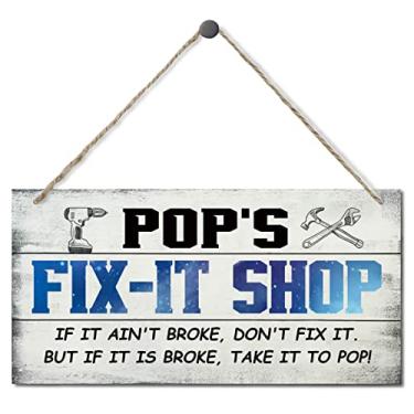 Imagem de EDCTO Placa Estilo Vintage, Pop'S Conserta, Se Não Está Quebrado, Conserte. Mas É Para Pop! De Madeira Pendurar, Decoração Casa, Arte Parede Impressa, Presente O Vovô, 30X15 Cm
