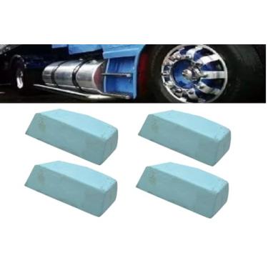 Imagem de Kit 4 Pedra Azul Polimento (650gr) Roda Caminhão Tanque Crom