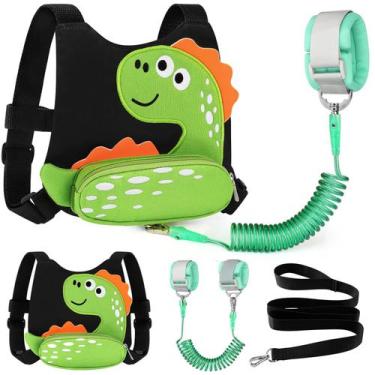 Imagem de Arnês infantil com coleira, bonitinho, dinossauro de 1 a 3 anos - Accm