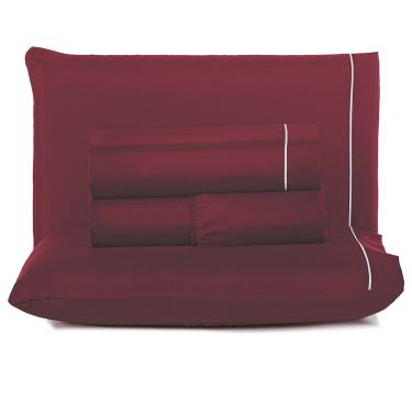 Imagem de Jogo de Lençol Lidian Liso Queen 4 Peças Hiperpercal Peletizado 180 Fios - Vinho