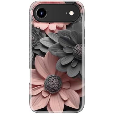 Imagem de Esdot Capa fofa para iPhone Air - Compatível com carregamento sem fio - Silicone macio de camada dupla + capa rígida - Design de flores silvestres - Capa protetora para iPhone 17 Air - Gerbera