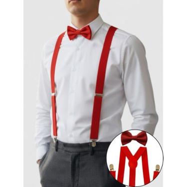 Imagem de Kit Suspensório e Gravata Borboleta Adulto Cores Variadas Social e Eve