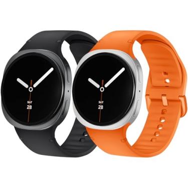 Imagem de Maledan Pulseiras esportivas para Galaxy Watch 8/Galaxy Watch 8 Classic Women Men, pacote com 2 pulseiras de silicone macio resistente à água para Samsung Watch8 de 40 mm e 44 mm/Samsung Watch8