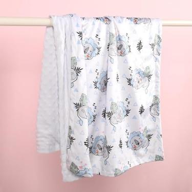 Imagem de Cobertor de bebê para meninos e meninas, animais fofos, cobertores macios com forro de lã pontilhada, cobertor macio para presente de aniversário de recém-nascido (76 x 101 cm