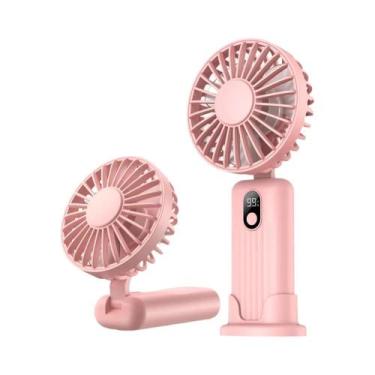 Imagem de Mini Ventilador Portátil Recarregável USB 2400mAh - 3 em 1 com Suporte
