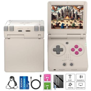 Imagem de Consola de jogos portátil GiipGoop RG35XX SP com cartão TF de 64 GB ci