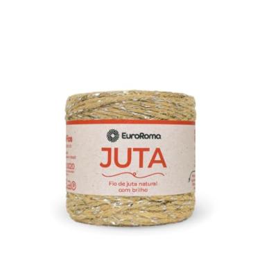 Imagem de EuroRoma Fio de Juta Natural com Brilho Prata para Artesanato, Decoração e Lembranças, 2mm