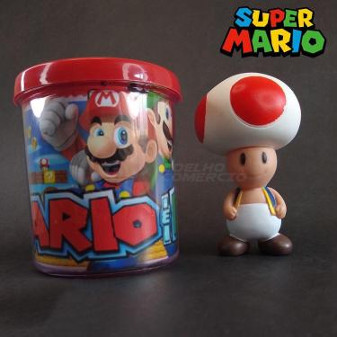 Imagem de Kit Boneco Toad Cogumelo 10Cm + Caneca Super Mario 350Ml