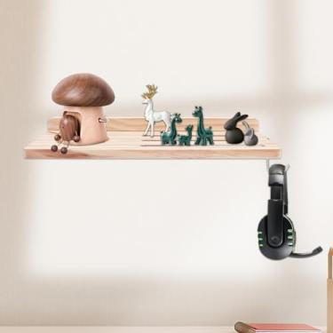 Imagem de Prateleira flutuante de parede para exibição de figuras, fácil instalação, armazenamento de figuras, prateleira flutuante de madeira para casa e quarto de crianças (camada única)