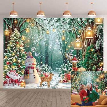 Imagem de CSFENPPAO Cenário de Natal Encantado Floresta Inverno País das Maravilhas Jardim Conto de Fadas 20 x 1,8 m de Natal Decoração de Festa de Rena Árvore Decoração de Fotos Estúdio de Estúdio