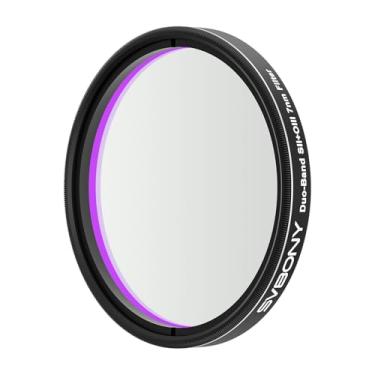 Imagem de SVBONY Filtro de telescópio SV220, filtro de nebulosa de banda dupla de 7 nm SII e OIII, profundidade de corte de alta transmissão OD5, aprimorando o contraste de imagem, reduz a poluição luminosa