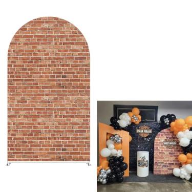 Imagem de Capa de fundo de arco de parede de tijolos, decorações de festa de aniversário, Chiara, suporte arqueado, capas elásticas para chá de bebê, casamento, balões, suprimentos para festas (4 x 7 m, GX3270)