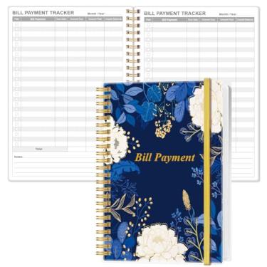 Imagem de Caderno de monitoramento de contas – Organizador e planejador de contas mensais para orçamento financeiro pessoal, organizador de lista de verificação de pagamentos, 14,7 cm x 21,6 cm, flor de folha