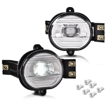 Imagem de LED Fog Lights w/Bulbs Compatible with Dodge Ram 1500 2002-2008/Fit Ram 2500 Ram 3500 2003-2009/Fit Durango 2004-2006, Front Bumper Fog Light Lamps w/Switch, Clear Lens 1Pair