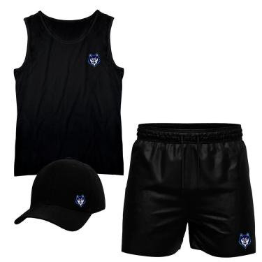 Imagem de Conjunto Camiseta Regata Algodão Short Tactel E Boné Lobo-Masculino