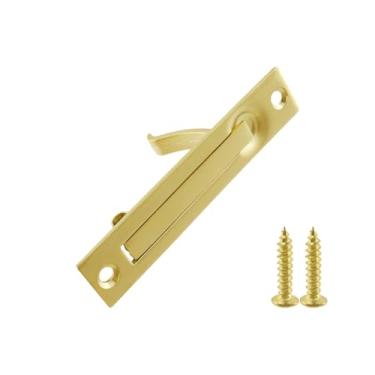 Imagem de Chinflly Puxador de borda de porta de bolso, puxadores de borda oculta para fácil acesso, puxador de porta de bolso elegante, solução ideal de ferragens para portas deslizantes, 1 peça (ouro)