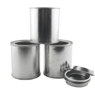 Imagem de YHXiXi 3 peças de latas de tinta de metal com tampas, tamanho de 1/4 litro, capacidade de 100 ml, adequadas para projetos de artesanato, presentes de velas, adereços de festa