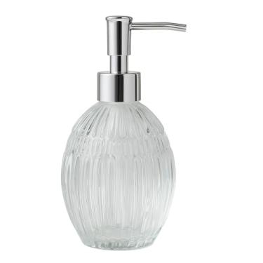 Imagem de Porta Sabonete Líquido em Vidro, 390ml, sofisticado, simples (Losango e Cilindro)