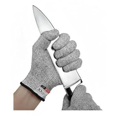 Imagem de Luva Anti corte Profissional de Segurança com Fibra de Alta Resistência - Proteção Nível A5, Tecido Respirável e Confortável para Cozinha, Açougue, Marcenaria e Oficinas – 2 Unidades