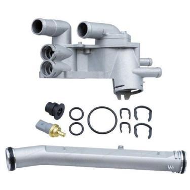 Imagem de Kit valvula termostatica fox, polo gol g5/g6 voyage, golf completa alu